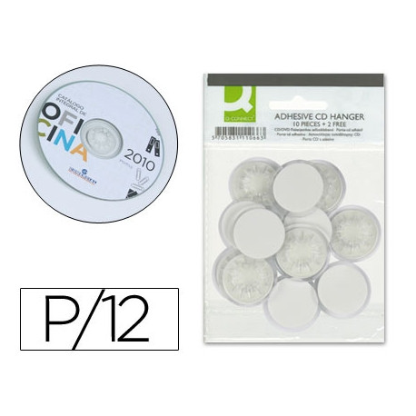 SOPORTE PARA CD Q-CONNECT ADHESIVOS -BOLSA DE 12 UNIDADES SOPORTE PARA CD Q-CONNECT ADHESIVOS -BOLSA DE 12 UNIDADES