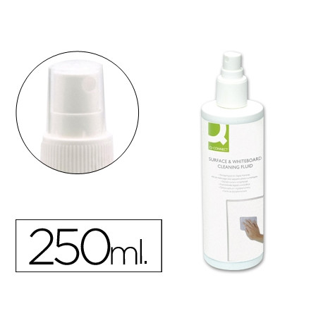 SPRAY Q-CONNECT LIMPIADOR DE PIZARRAS BLANCAS BOTE DE 250 ML.