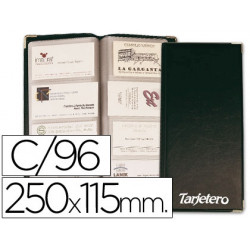 TARJETERO PARA TARJETAS VISITA COLOR NEGRO PARA 96 UNIDADES TAMAÑO 250 X 115 MM
