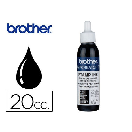 TINTA BROTHER PARA SELLOS AUTOMATICOS COLOR NEGRO BOTE DE 20 CC