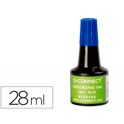 TINTA TAMPON Q-CONNECT AZUL FRASCO DE 28 ML