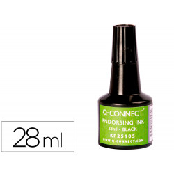 TINTA TAMPON Q-CONNECT NEGRO FRASCO DE 28 ML