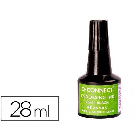 TINTA TAMPON Q-CONNECT NEGRO FRASCO DE 28 ML