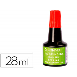 TINTA TAMPON Q-CONNECT ROJO FRASCO DE 28 ML