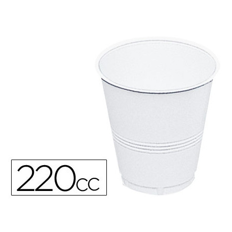 VASO DE PLASTICO BLANCO 220 CC PAQUETE 100 UNIDADES