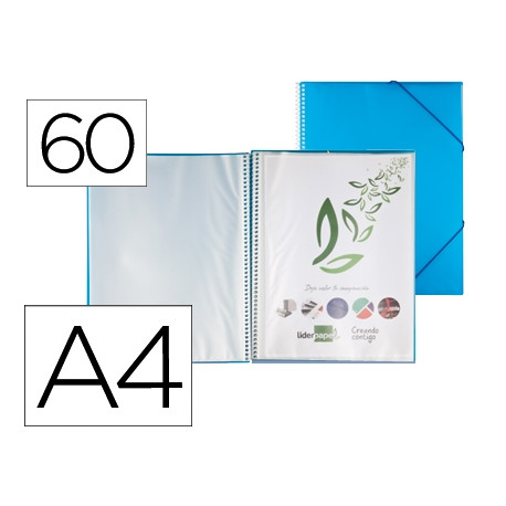CARPETA LIDERPAPEL ESCAPARATE CON ESPIRAL 60 FUNDAS POLIPROPILENO DIN A4 AZUL CARPETA LIDERPAPEL ESCAPARATE CON ESPIRAL 60 FUNDAS POLIPROPILENO DIN A4 AZUL
