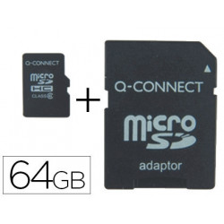 MEMORIA SD MICRO Q-CONNECT FLASH 64 GB CLASE 10 CON ADAPTADOR