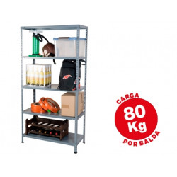 ESTANTERIA METALICA AR STORAGE 180X90X40 CM 5 ESTANTES 80 KG POR ESTANTE COLOR GRIS