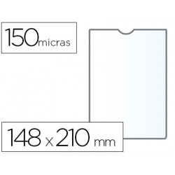 FUNDA PORTADOCUMENTO Q-CONNECT DIN A5 150 MICRAS PVC TRANSPARENTE CON UÑERO 148X210 MM