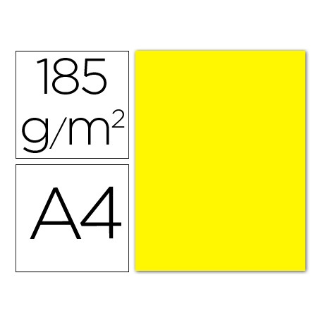 CARTULINA GUARRO DIN-A4 AMARILLO CANARIO 185 GR 