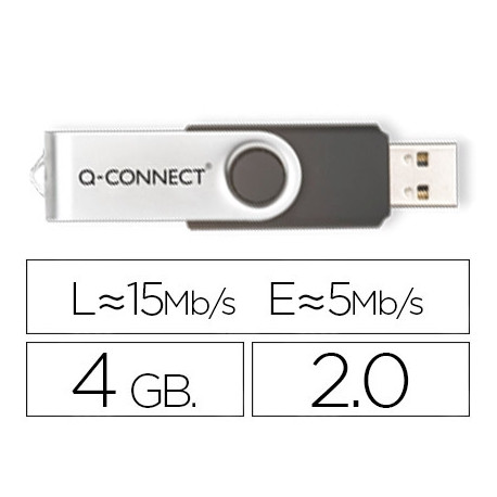 MEMORIA USB Q-CONNECT FLASH 4 GB 2.0