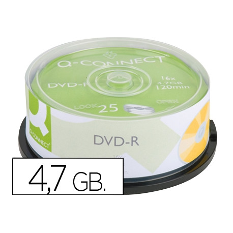 DVD-R Q-CONNECT CAPACIDAD 4,7GB DURACION 120MIN VELOCIDAD 16X
