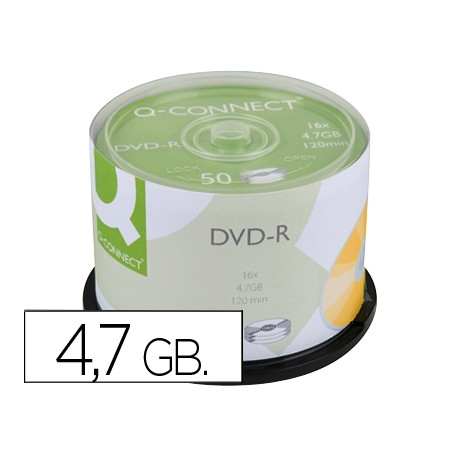 DVD-R Q-CONNECT CAPACIDAD 4,7GB DURACION 120MIN VELOCIDAD 16X