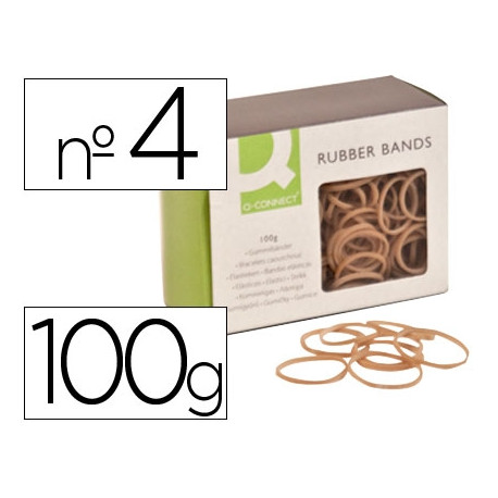 GOMILLAS ELASTICAS Q-CONNECT 100 GR NUMERO 4 40 X 2 MM GOMILLAS ELASTICAS Q-CONNECT 100 GR NUMERO 4 40 X 2 MM