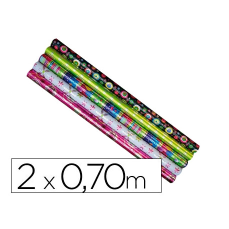 PAPEL FANTASIA NAVIDAD PAPEL METALIZADO ROLLO DE 2X0,70 MT PAPEL DE 60 GRS PAPEL FANTASIA NAVIDAD PAPEL METALIZADO ROLLO DE 2X0,70 MT PAPEL DE 60 GRS
