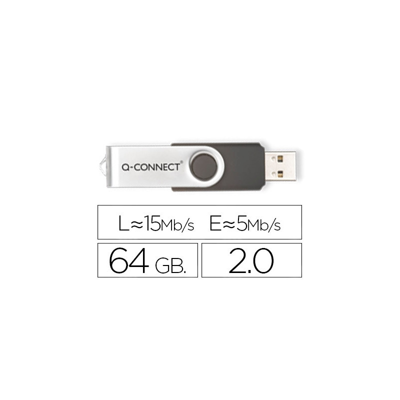 MEMORIA USB Q-CONNECT FLASH 64 GB 2.0