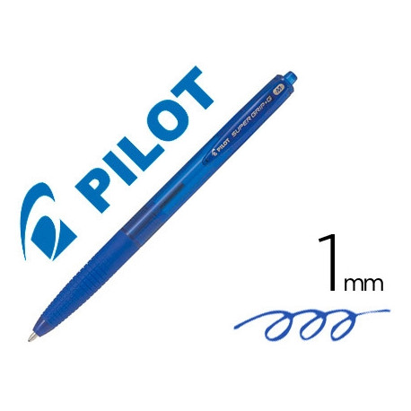 BOLIGRAFO PILOT SUPER GRIP G AZUL RETRACTIL SUJECION DE CAUCHO TINTA BASE DE ACEITE