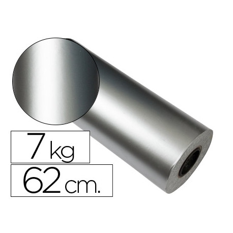 PAPEL DE REGALO VERJURADO STAR 7091 PLATA BOBINA 62 CM 7 KG