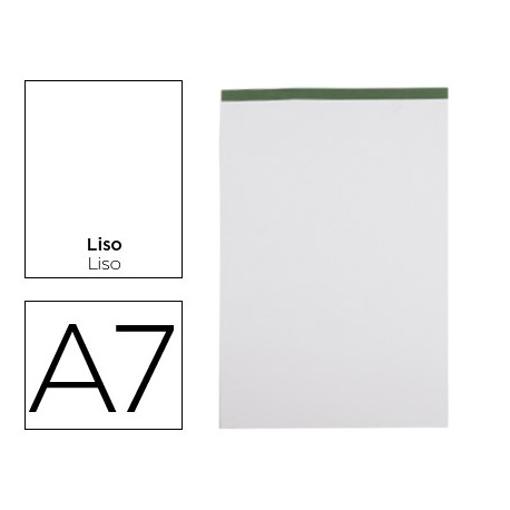 BLOC NOTAS LIDERPAPEL LISO A7 80 HOJAS 60 G/M2 PERFORADO SIN TAPA BLOC NOTAS LIDERPAPEL LISO A7 80 HOJAS 60 G/M2 PERFORADO SIN TAPA