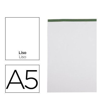 BLOC NOTAS LIDERPAPEL LISO A5 80 HOJAS 60 G/M2 PERFORADO SIN TAPA