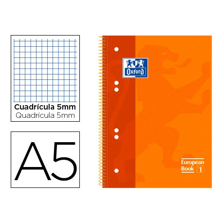 BLOC ESPIRAL OXFORD TAPA EXTRADURA OPTIK PAPER MICROPERFORADO DIN A5 120 H 50% HOJAS GRATIS CUADROS BLOC ESPIRAL OXFORD TAPA EXTRADURA OPTIK PAPER MICROPERFORADO DIN A5 120 H 50% HOJAS GRATIS CUADROS