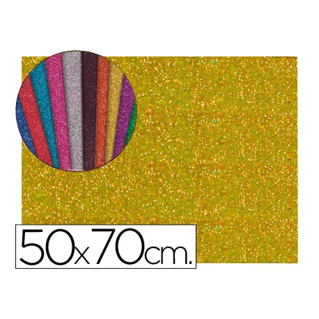 GOMA EVA CON PURPURINA LIDERPAPEL 50X70CM 60G/M2 ESPESOR 2MM ORO GOMA EVA CON PURPURINA LIDERPAPEL 50X70CM 60G/M2 ESPESOR 2MM ORO