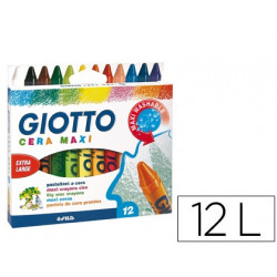 LAPICES CERA GIOTTO MAXI CAJA DE 12 COLORES