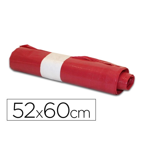 BOLSA BASURA DOMESTICA ROJA 52X60CM GALGA 70 ROLLO DE 20 UNIDADES BOLSA BASURA DOMESTICA ROJA 52X60CM GALGA 70 ROLLO DE 20 UNIDADES