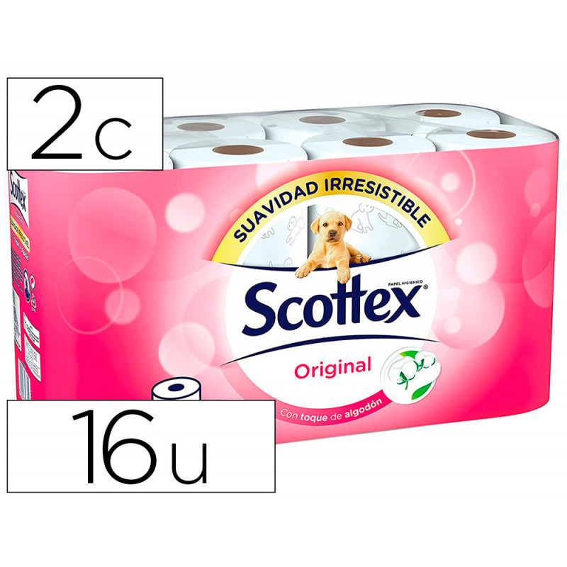 PAPEL HIGIENICO SCOTTEX 2 CAPA S ORIGINAL PAQUETE 16 ROLLOS