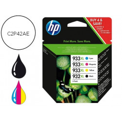 INK-JET HP 932 / 933 6100XL 6600 6700 7110 7612 NEGRO + TRICOLOR PACK 4