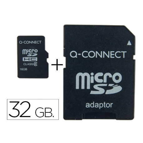 MEMORIA SD MICRO Q-CONNECT FLASH 32 GB CLASE 6 CON ADAPTADOR