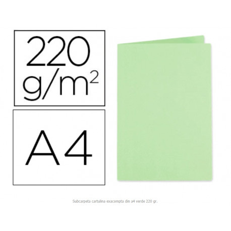 SUBCARPETA CARTULINA EXACOMPTA DIN A4 VERDE 220 GR SUBCARPETA CARTULINA EXACOMPTA DIN A4 VERDE 220 GR