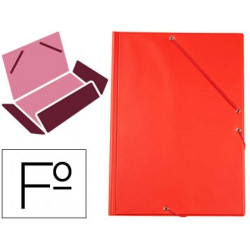 CARPETA LIDERPAPEL GOMAS PLASTICO FOLIO SOLAPA COLOR ROJO