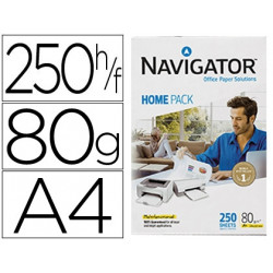 PAPEL FOTOCOPIADORA NAVIGATOR HOME PACK DIN A4 80 GRAMOS PAQUETE DE 250 HOJAS