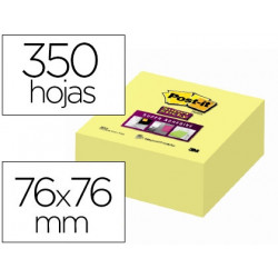 BLOC DE NOTAS ADHESIVAS QUITA Y PON POST-IT 76X76X MM CUBO COLORES AMARILLO 350 HOJAS