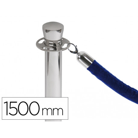 CORDON TERCIOPELO AZUL 1500 MM PARA POSTE SEPARADOR