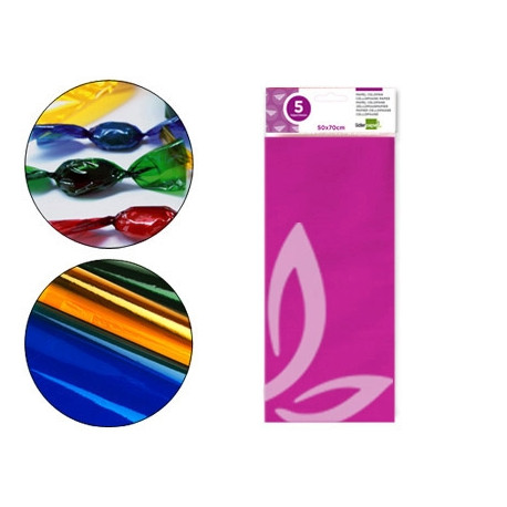 PAPEL CELOFAN LIDERPAPEL 50X70 CM 22G/M2 BOLSA DE 5 HOJAS ROSA PAPEL CELOFAN LIDERPAPEL 50X70 CM 22G/M2 BOLSA DE 5 HOJAS ROSA