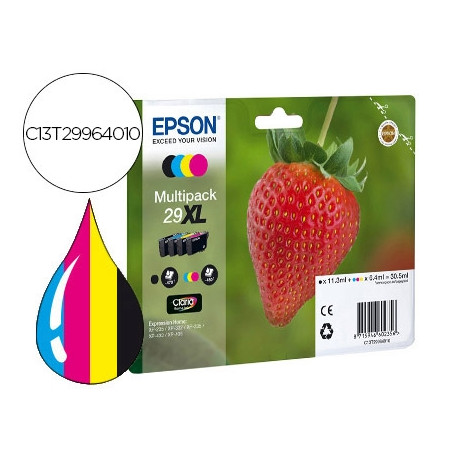 INK-JET EPSON HOME 29XL T2996 XP435/330/235 MULTIPACK 4 COLORES NEGRO/AMARILLO/CIAN/MAGENTA