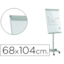 PIZARRA BLANCA ROCADA PARA CONFERENCIAS METALICA MAGNETICA CON RUEDAS 68X104 CM