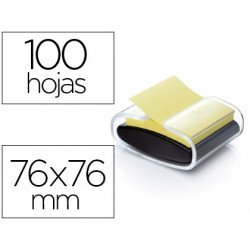 SOPORTE BLOC DE NOTAS ADHESIVAS QUITA Y PON POST-IT SUPER STICKY Z NOTES COLOR NEGRO CON 1 BLOC 76X7