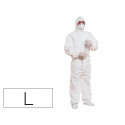 TRAJE DE SEGURIDAD DELTAPLUS POLIPROPILENO CON CAPUCHA DE UN SOLO USO COLOR BLANCO TALLA L
