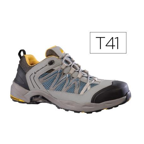 ZAPATOS DE SEGURIDAD DELTAPLUS TREK DE PIEL SERRAJE PUNTERA Y SUELA COMPOSITE GRIS TALLA 41