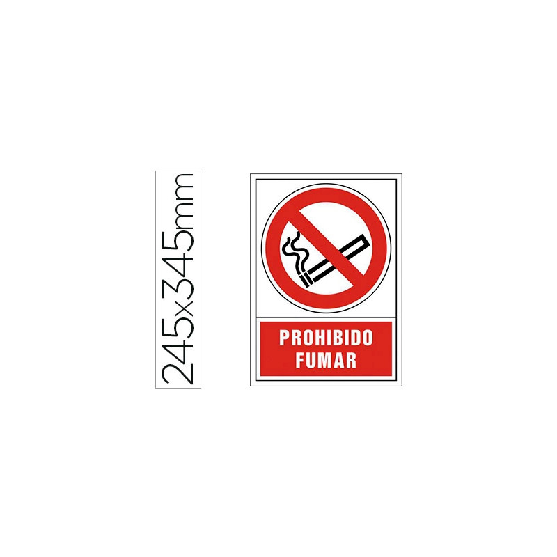 PICTOGRAMA SYSSA SEÑAL DE PROHIBICION PROHIBIDO FUMAR EN PVC 245X345 MM