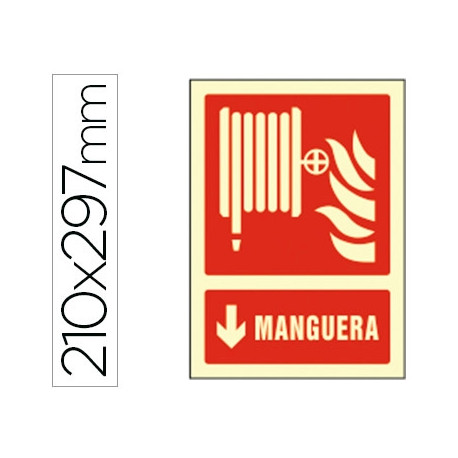 PICTOGRAMA SYSSA SEÑAL DE MANGUERA EN PVC FOTOLUMINISCENTE 210X297 MM