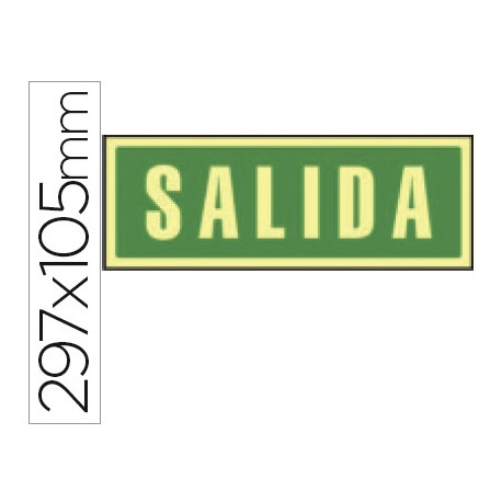 PICTOGRAMA SYSSA SEÑAL DE SALIDA EN PVC FOTOLUMINISCENTE 297X105 MM PICTOGRAMA SYSSA SEÑAL DE SALIDA EN PVC FOTOLUMINISCENTE 297X105 MM