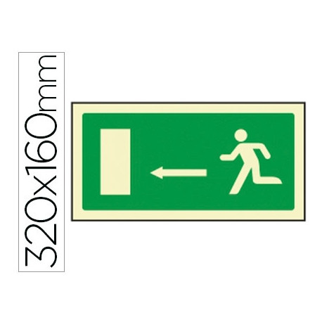 PICTOGRAMA SYSSA SEÑAL DE SALIDA EMERGENCIA FLECHA IZQUIERDA EN PVC FOTOLUMINISCENTE 320X160 MM PICTOGRAMA SYSSA SEÑAL DE SALIDA EMERGENCIA FLECHA IZQUIERDA EN PVC FOTOLUMINISCENTE 320X160 MM