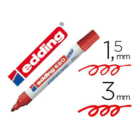 ROTULADOR EDDING PARA PIZARRA BLANCA 660 COLOR ROJO PUNTA REDONDA 1,5-3 MM ROTULADOR EDDING PARA PIZARRA BLANCA 660 COLOR ROJO PUNTA REDONDA 1,5-3 MM