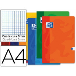 LIBRETA ESCOLAR OXFORD 48 H DIN A4 CUADRO 5 MM COLORES SURTIDOS