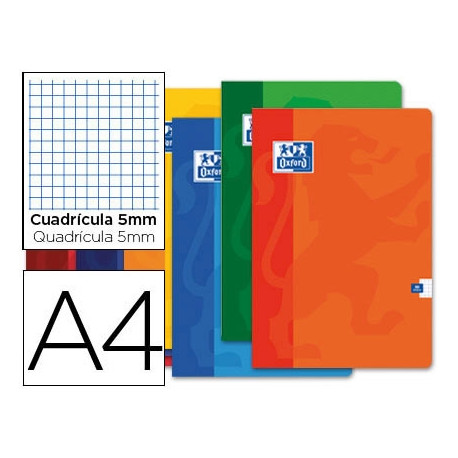 LIBRETA ESCOLAR OXFORD 48 H DIN A4 CUADRO 5 MM COLORES SURTIDOS LIBRETA ESCOLAR OXFORD 48 H DIN A4 CUADRO 5 MM COLORES SURTIDOS