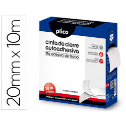 CINTA DE CIERRE ADHESIVA PLICO VELCRO BLANCO 20MM X 10M